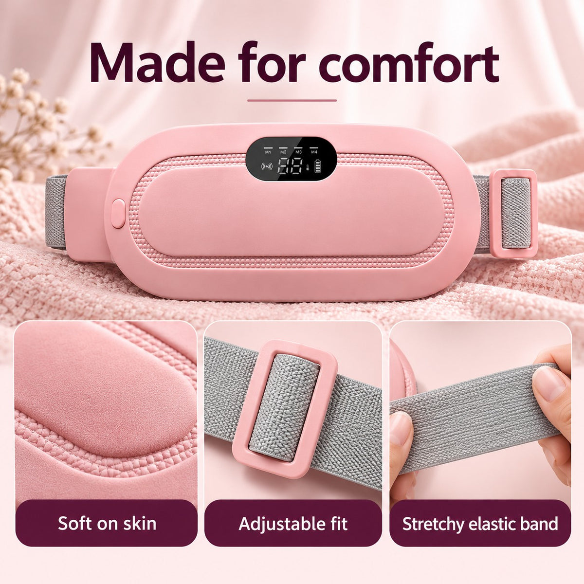 Soft on skin, adjustable fit, stretchy elastic band