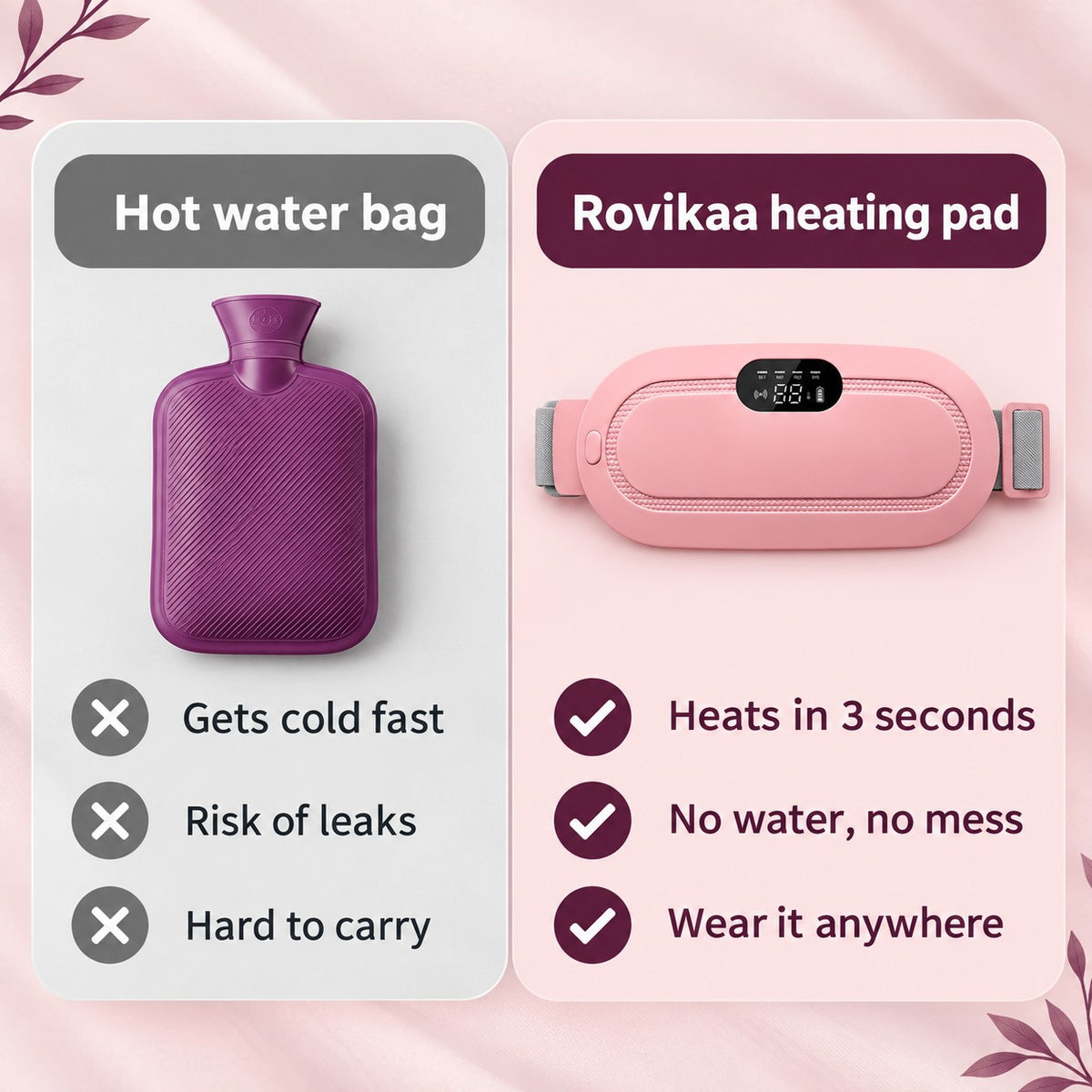 Rovikaa heating pad vs hot water bag